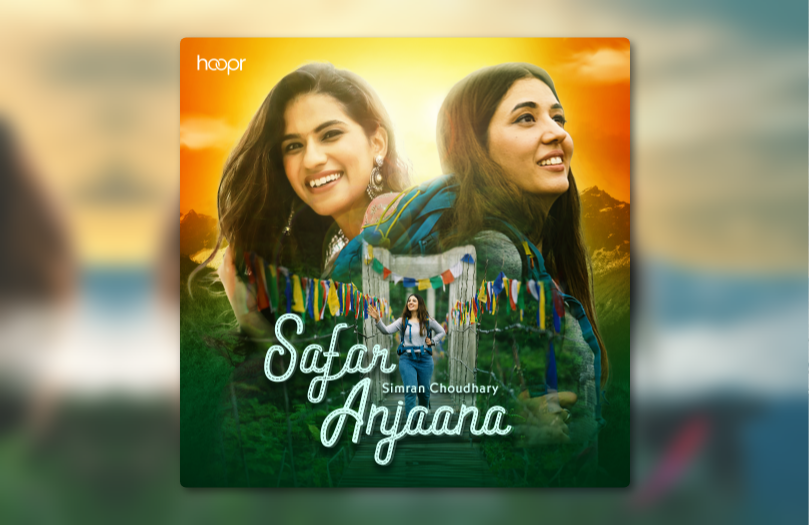 Song artwork of two girls smiling while travelling - travel vlog song, new release