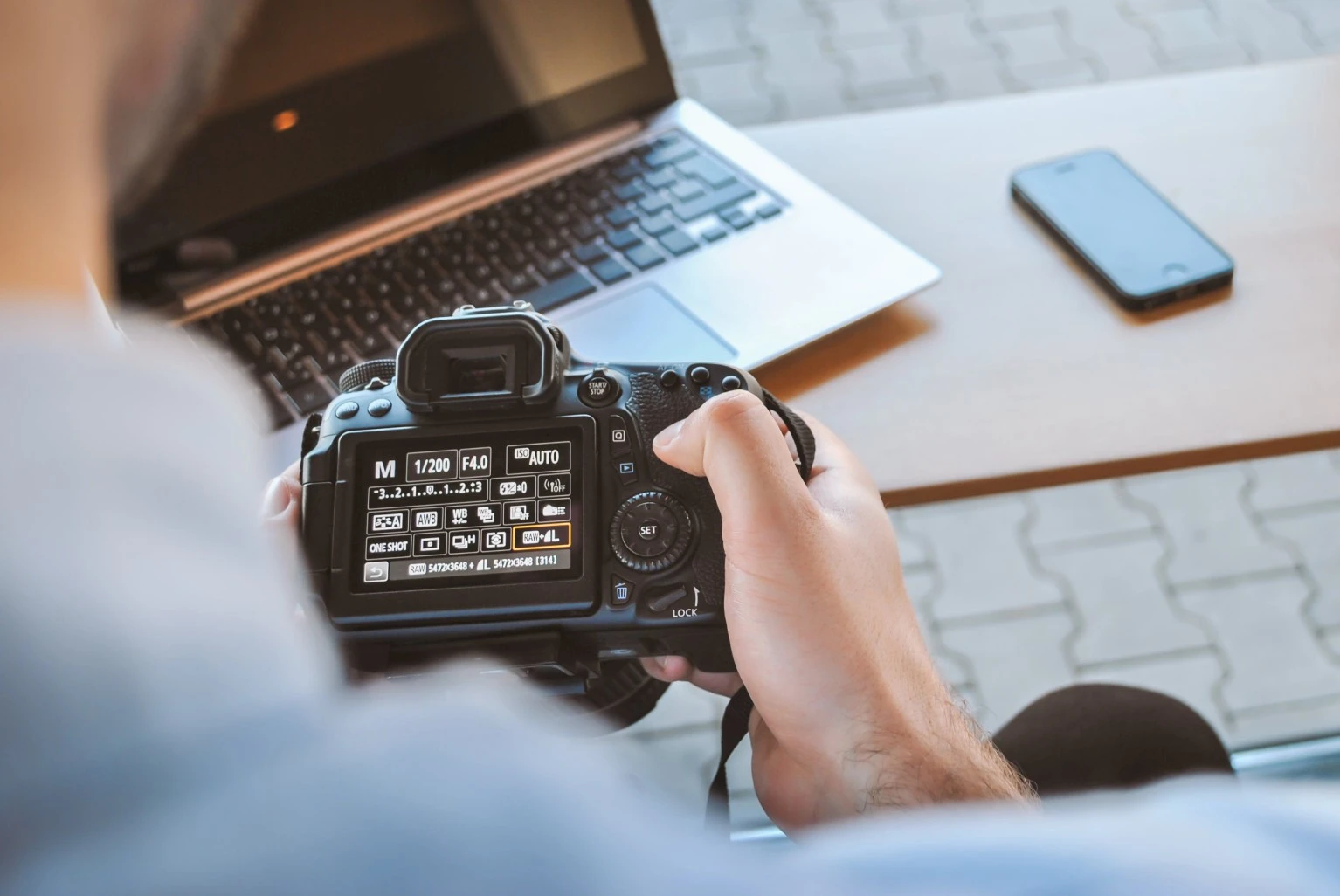 a man with a camera